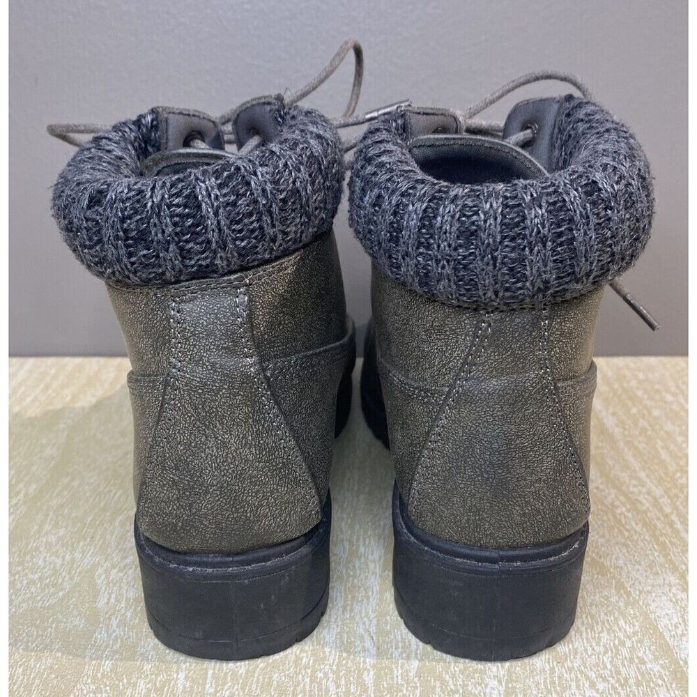 Gray Blue Suede Shoes Brand Boots Women's Size 6 w/ Sweater top Lace-up Hiking - Picture 5 of 8